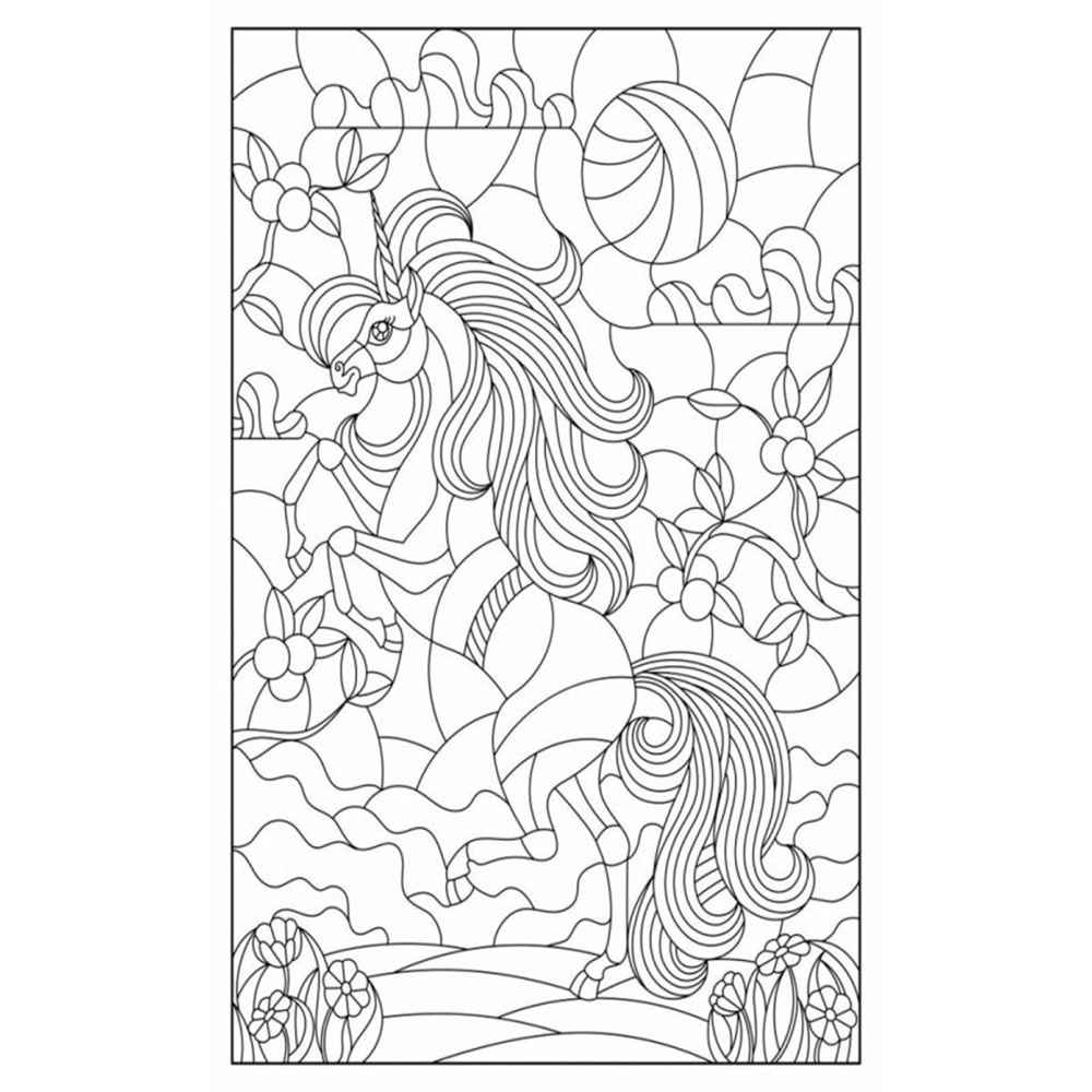 Artdeco Desenli Tuvaller Hayvanlar 30X40Cm Tek Boynuzlu At