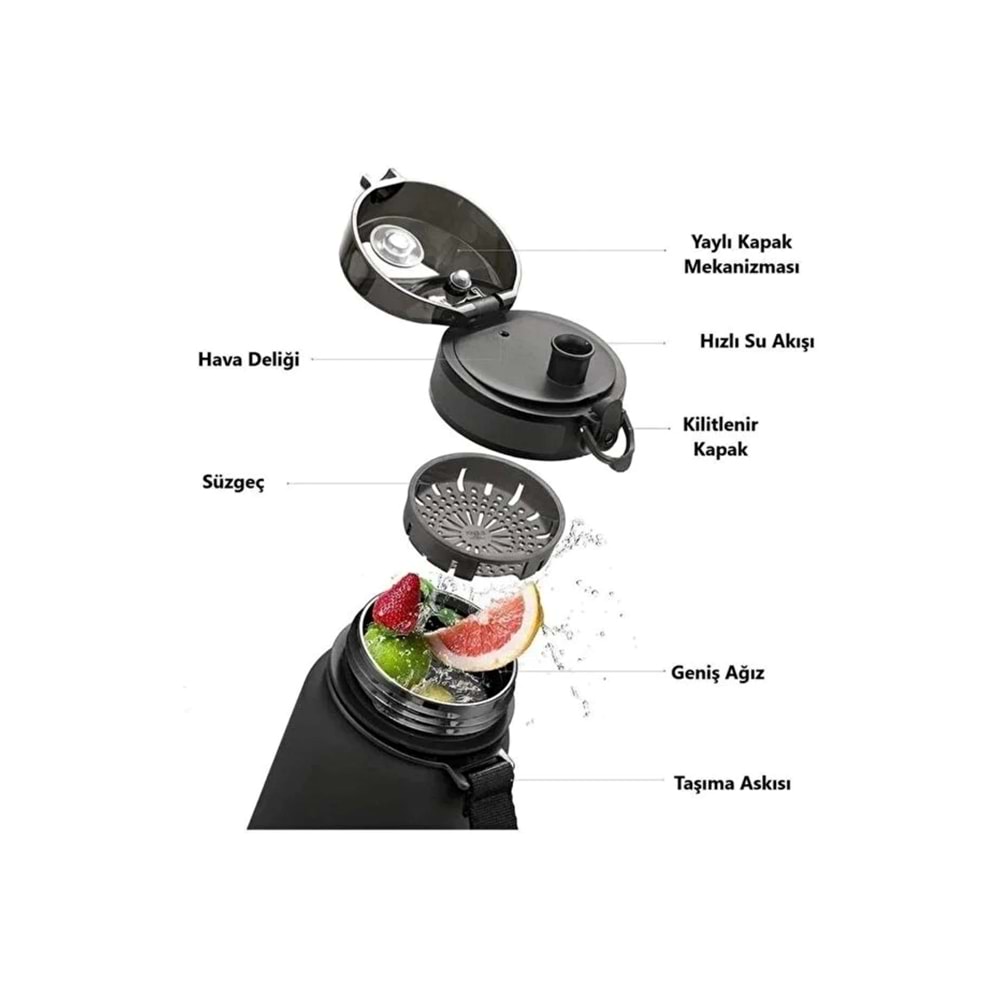 Uzspace Tritan Su Matarası 500Ml VGN3026-3 Turkuaz