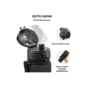 Uzspace Tritan Su Matarası 500Ml VGN3026-3 Turkuaz