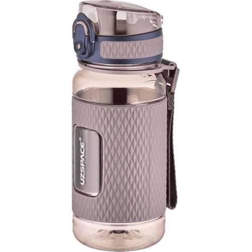 Uzscape Kahverengi Ff 400ml Çocuk Tritan Su Matarası Silikon Korumalı Kaydırmaz Gövde Plastik 0,40 L